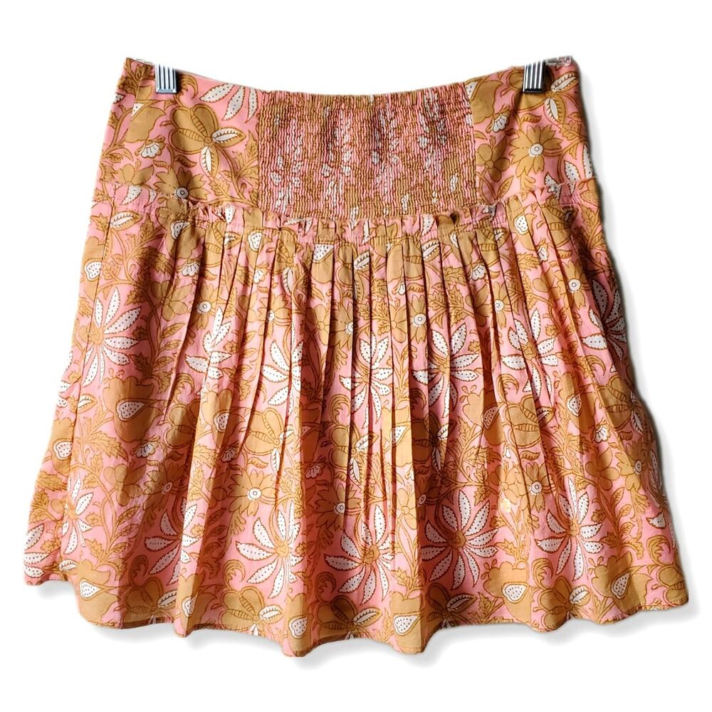 Banana Republic Pink Floral Mini Skirt 4 Boho Chic Twee Casual Beach Summer NEW